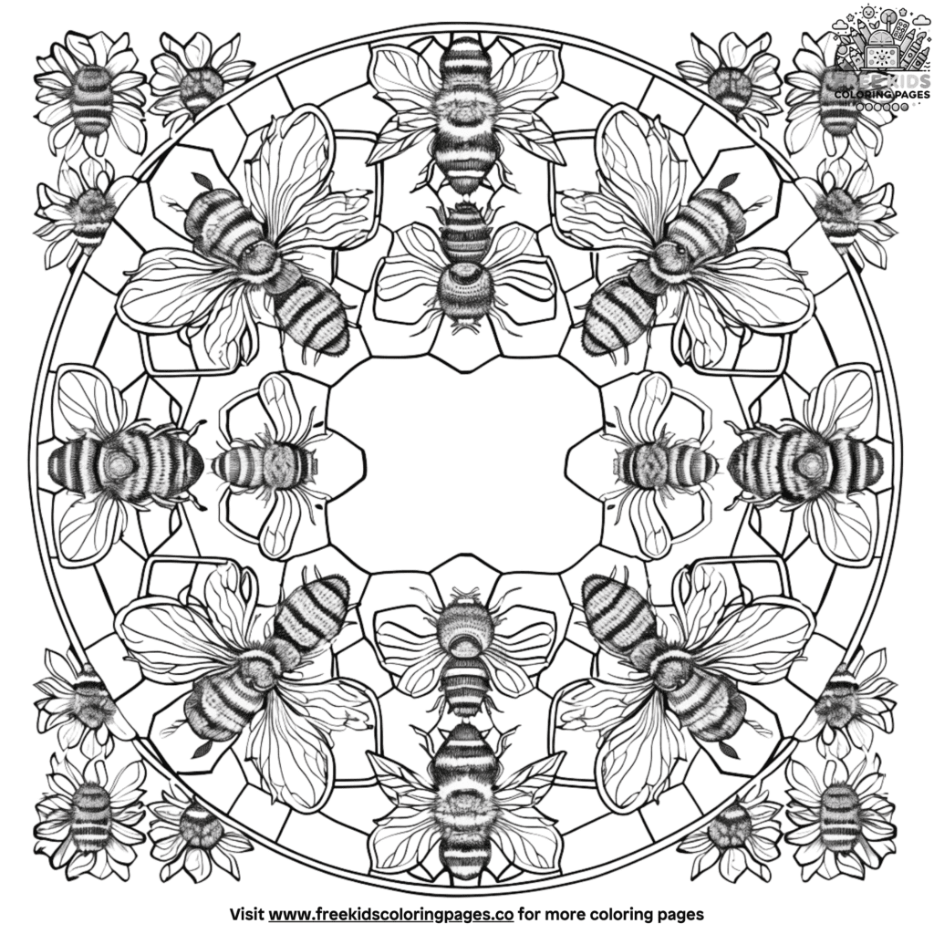 Bee coloring pages