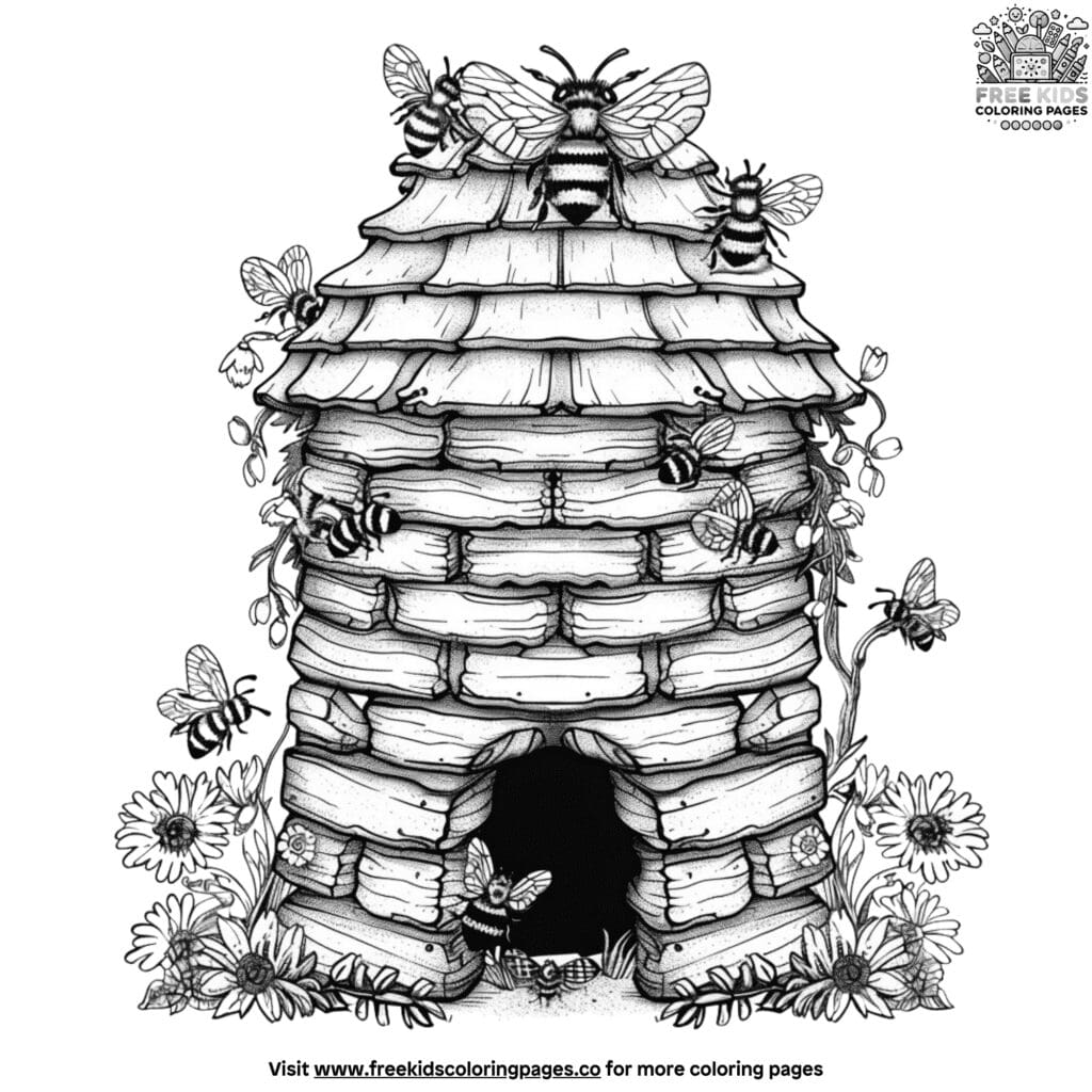 Bee coloring pages