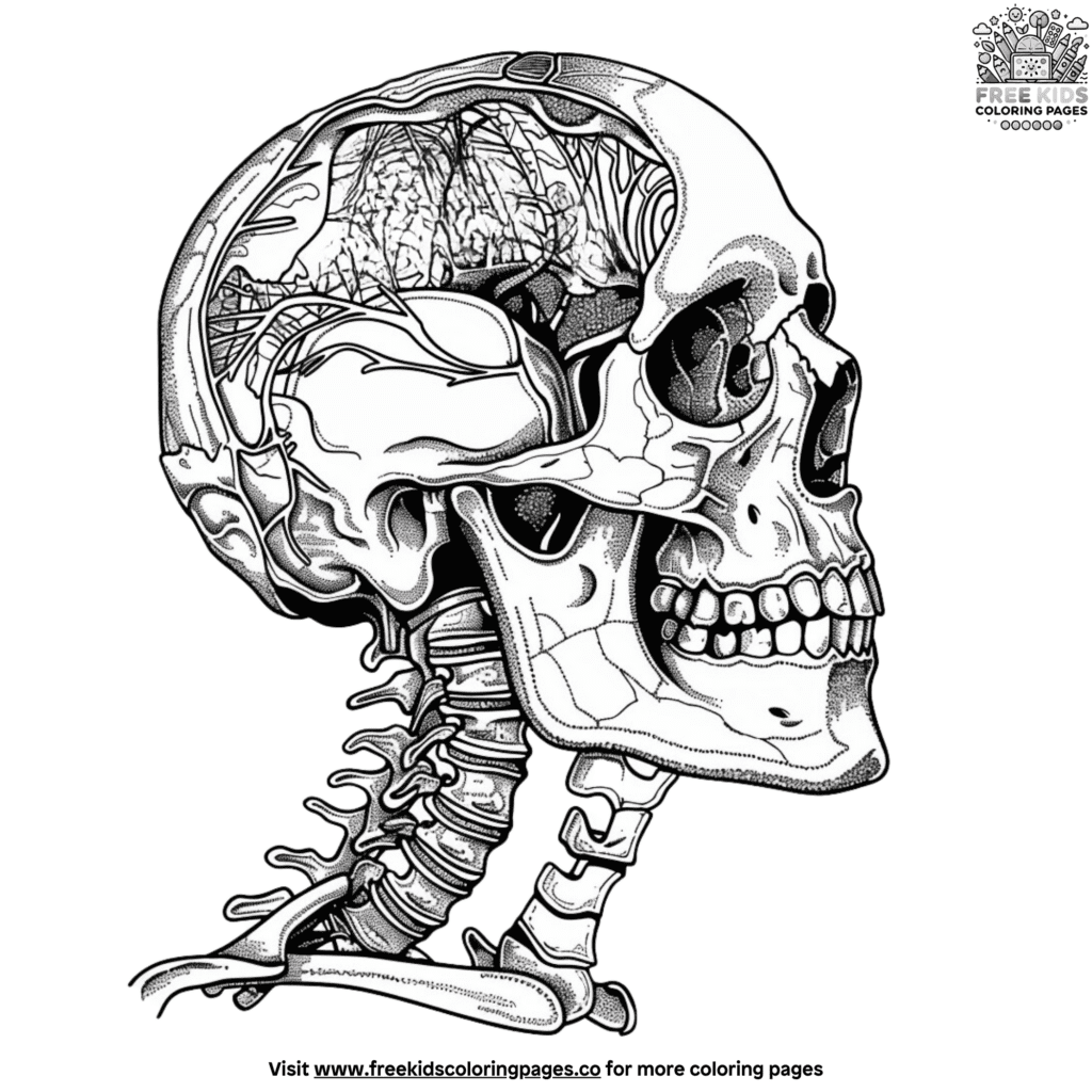 Skeleton head coloring pages