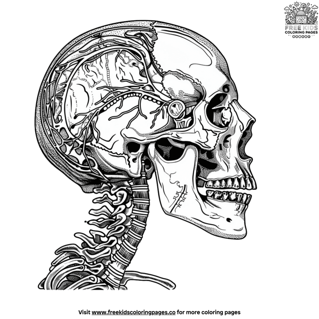 Skeleton head coloring pages