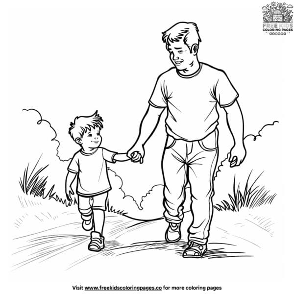 Celebratory happy father's day coloring pages