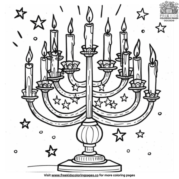 Happy hanukkah coloring pages