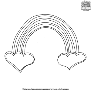 Joyful Rainbow Heart Coloring Pages