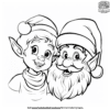 Santa and Elf Coloring Pages