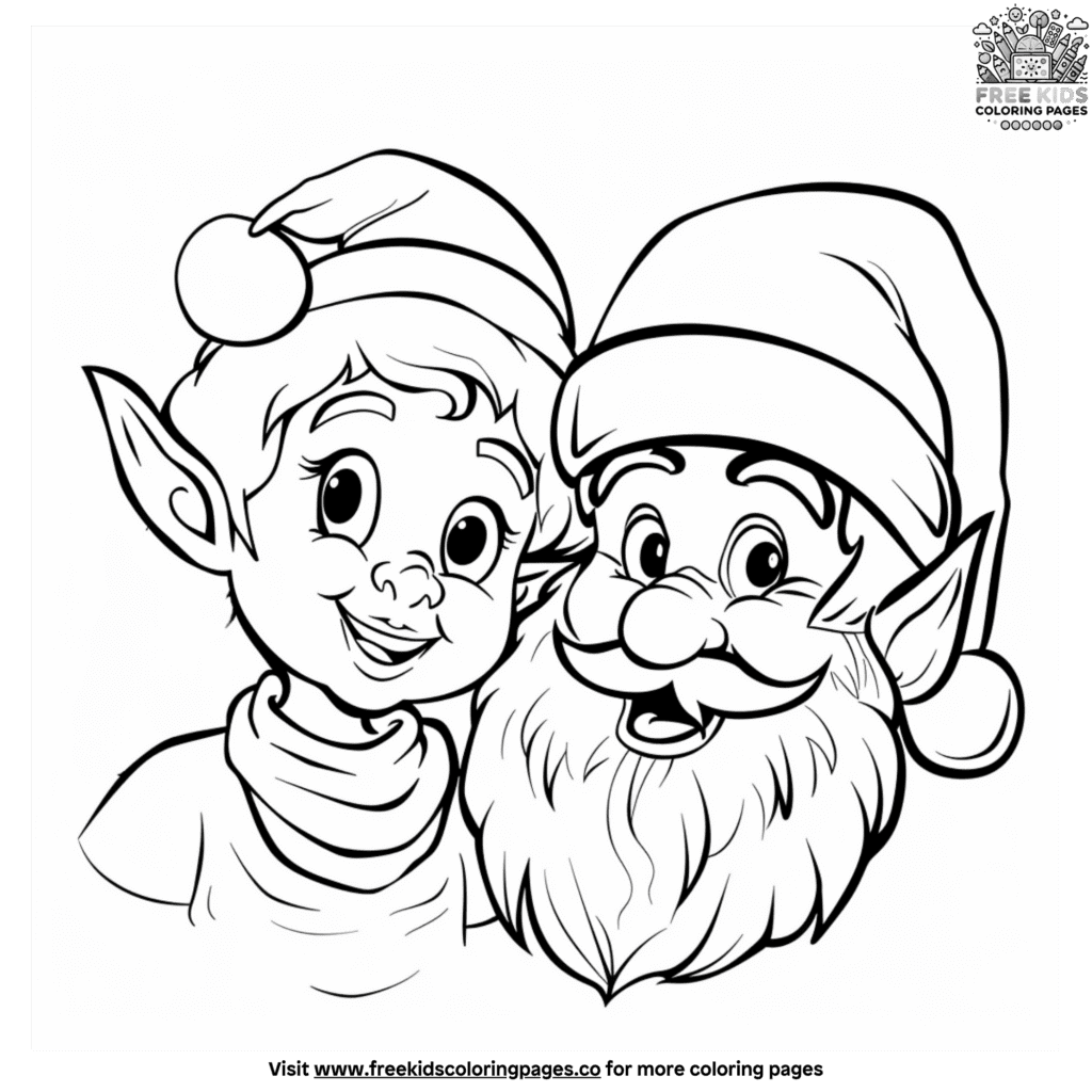 Joyful Santa And Elf Coloring Pages joyful-santa-and-elf-coloring-pages