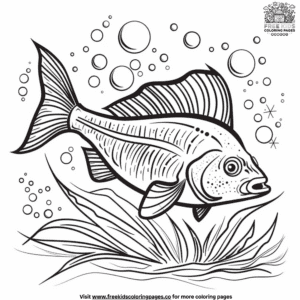 Lifelike fish coloring pages for budding artists