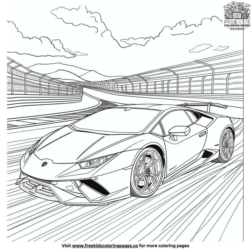 Lamborghini race car coloring pages