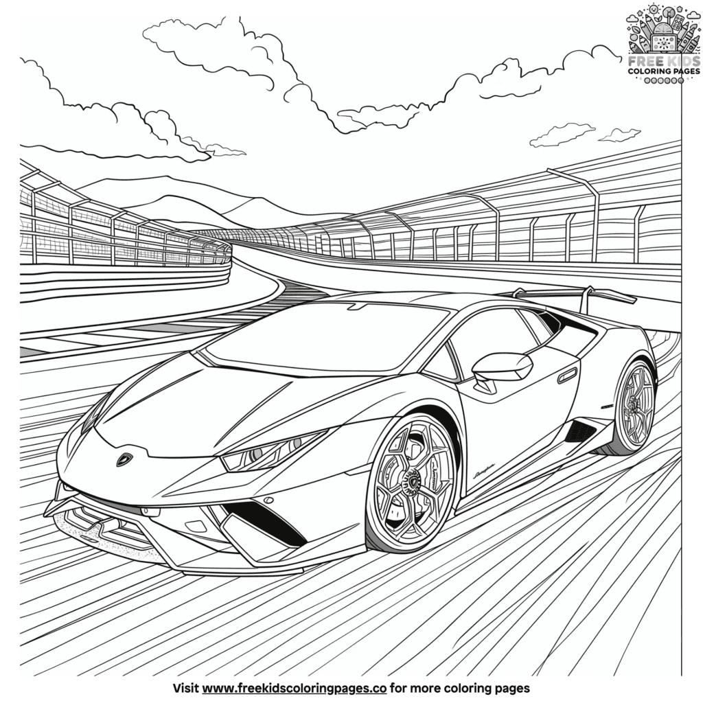 Lamborghini race car coloring pages