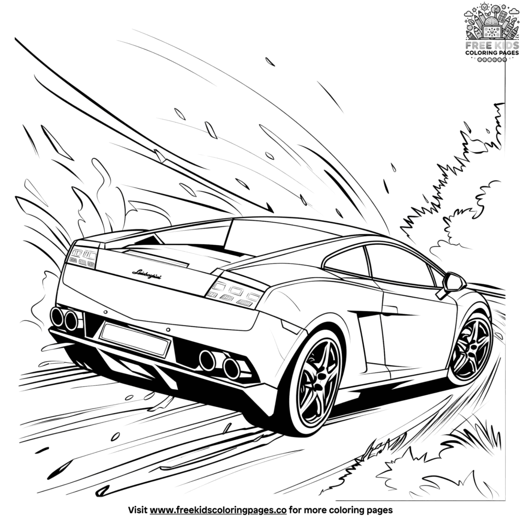 Lamborghini race car coloring pages