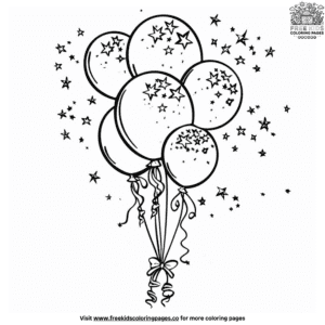 Magical new year party coloring pages