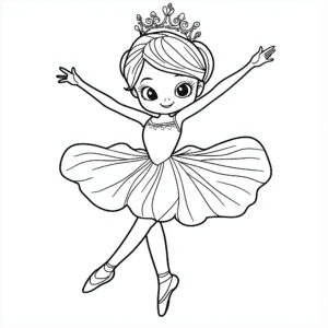 Magical princess ballerina coloring pages