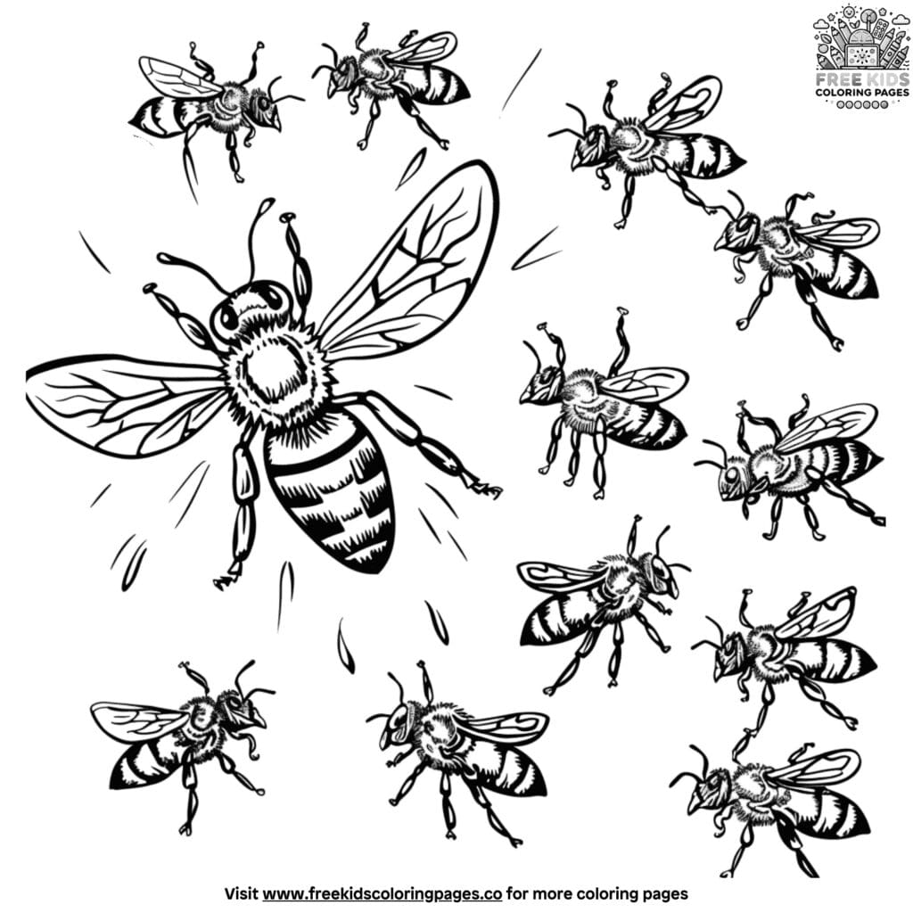 Bee coloring pages