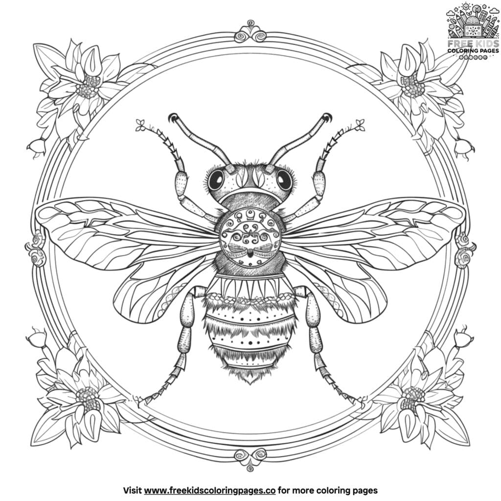 Bee coloring pages