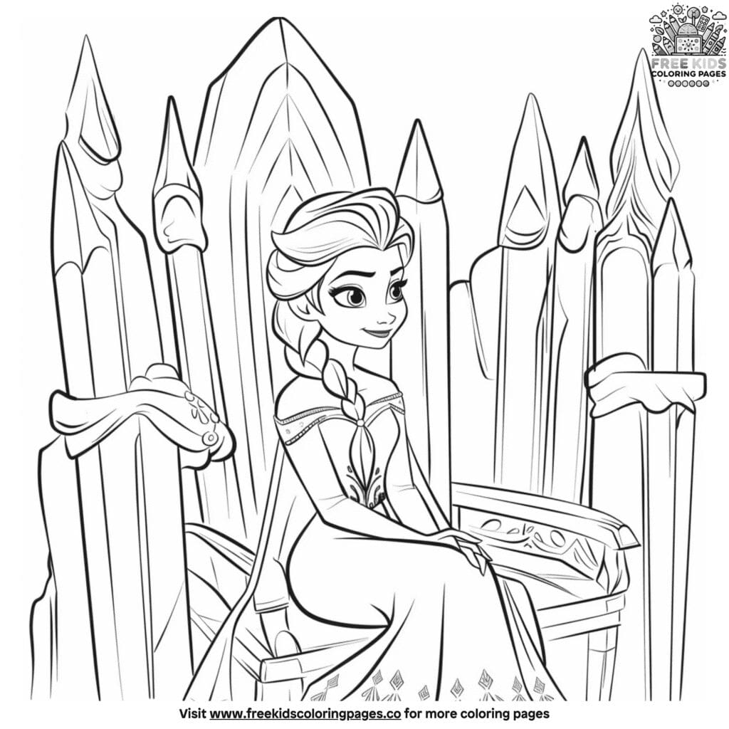 Majestic queen elsa frozen coloring pages_ regal adventures