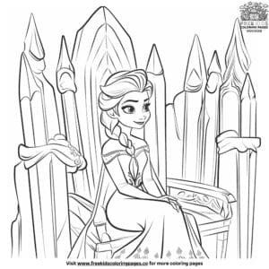 Majestic Queen Elsa Frozen Coloring Pages