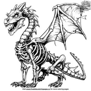 Skeleton Dragon Coloring Pages