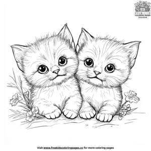 Playful Kittens Coloring Pages