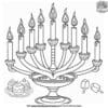 Radiant Hanukkah Candles Coloring Pages