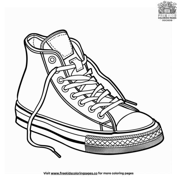 Fashionable shoe coloring pages