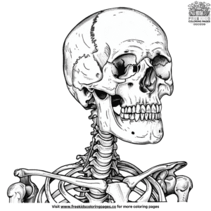 Realistic skeleton coloring pages