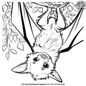 Easy Bat Coloring Pages