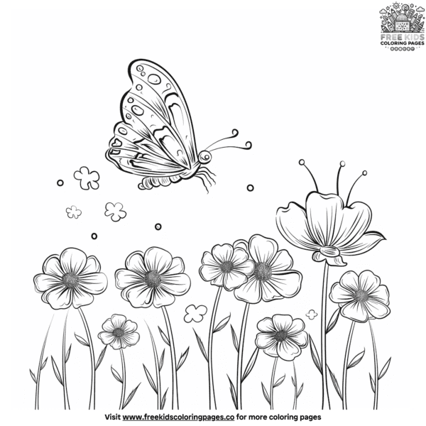 Easy garden coloring pages