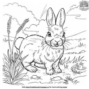 Farm rabbit coloring pages