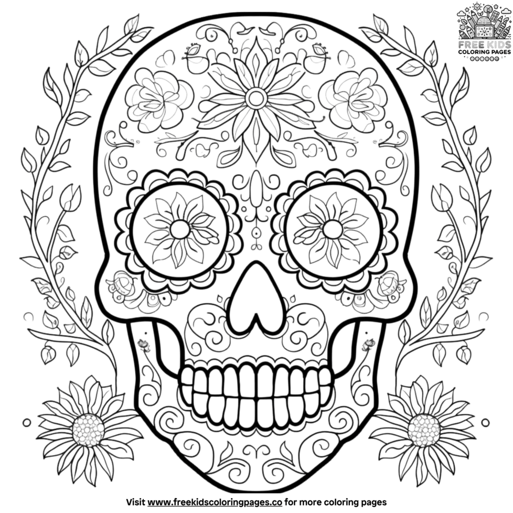 Skull Cinco De Mayo Coloring Pages: Intricate And Artistic Designs