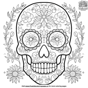 Skull cinco de mayo coloring pages