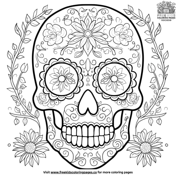 Skull cinco de mayo coloring pages