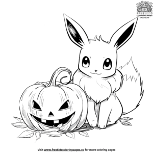 Spooky Eevee Halloween Coloring Pages