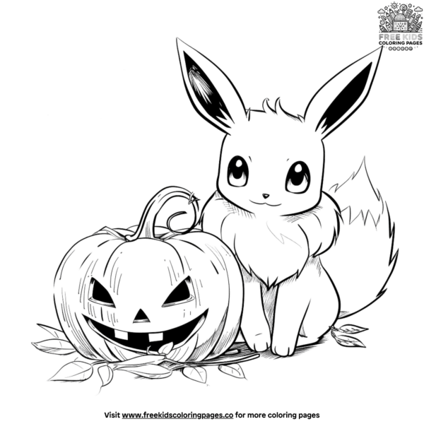 Spooky eevee halloween coloring pages