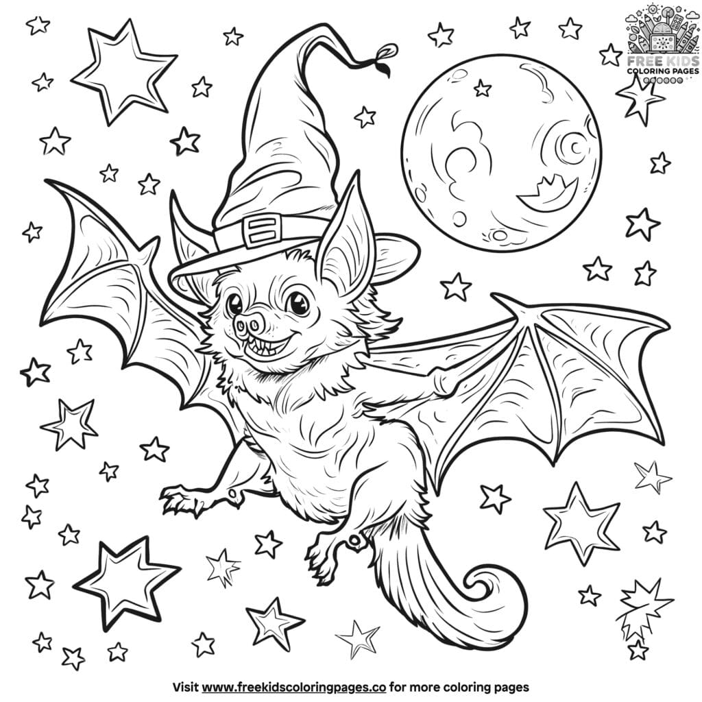 Halloween bat coloring pages