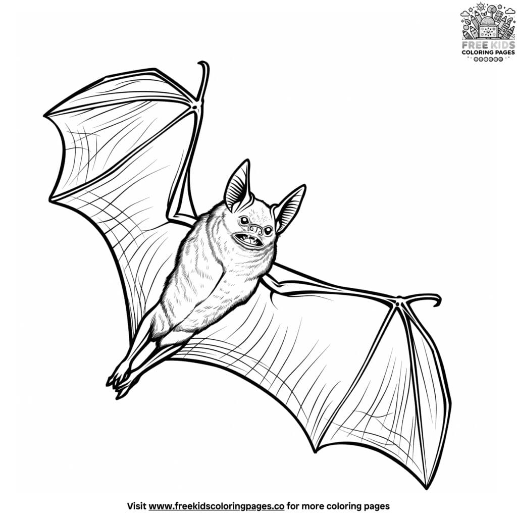 Realistic bat coloring pages