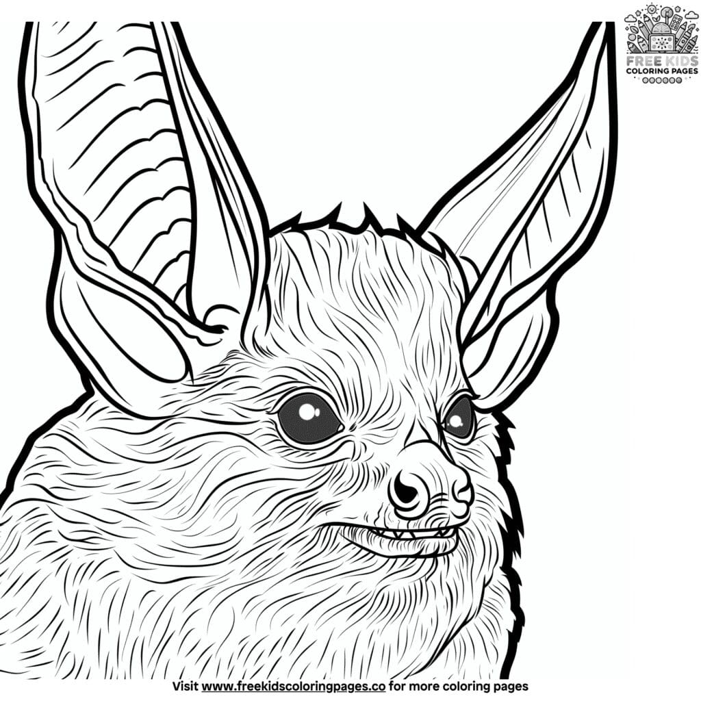 Realistic bat coloring pages