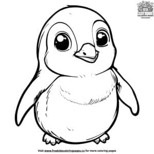 Adorable Sweet Baby Penguin Coloring Pages