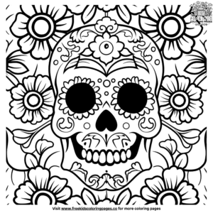 Día de los muertos coloring pages for kids