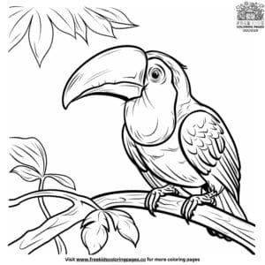 Vivid Exotic Bird Coloring Pages