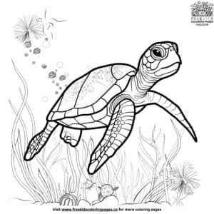 Underwater Turtle Coloring Pages