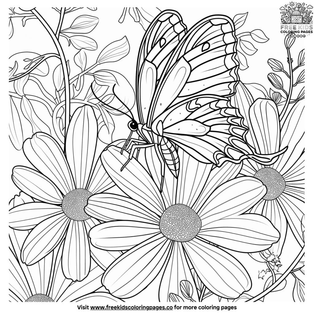 Spring garden coloring pages