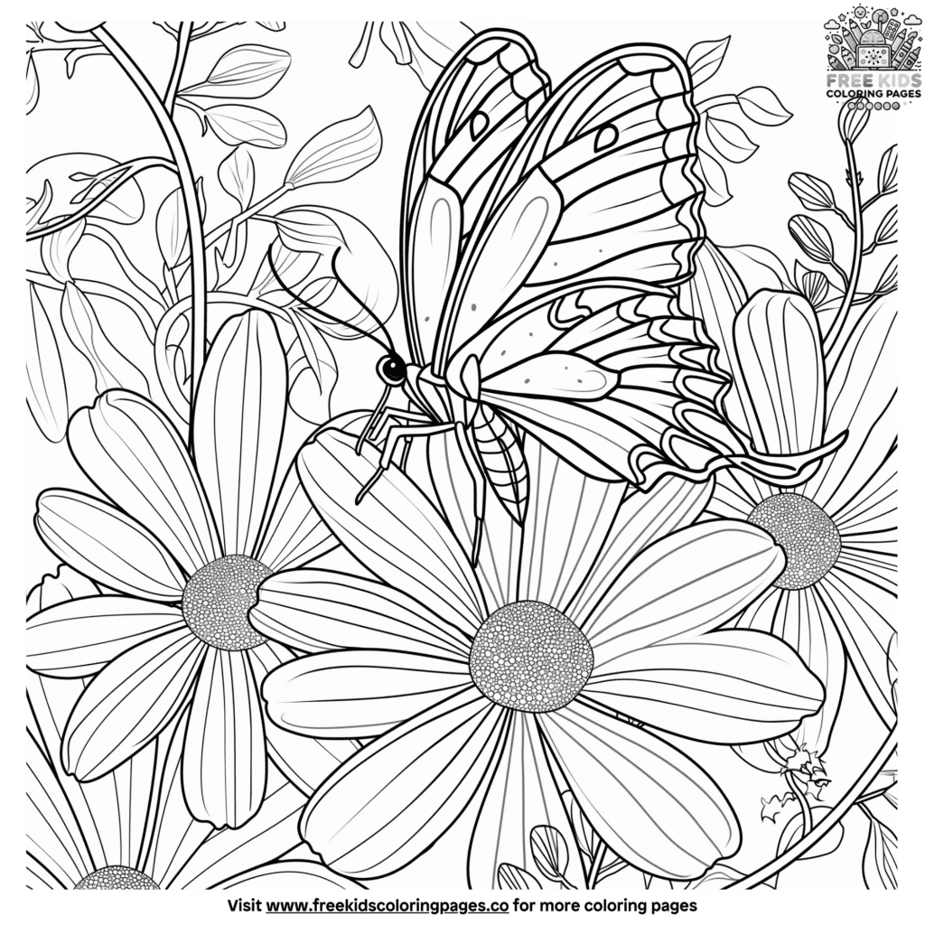 Spring garden coloring pages