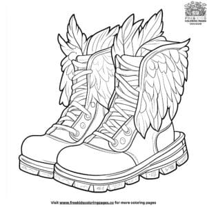 Whimsical fantasy shoe coloring pages