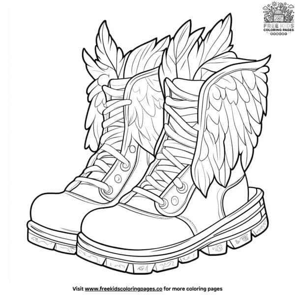 Whimsical fantasy shoe coloring pages