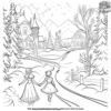 Wintertime Elsa And Anna Coloring Pages