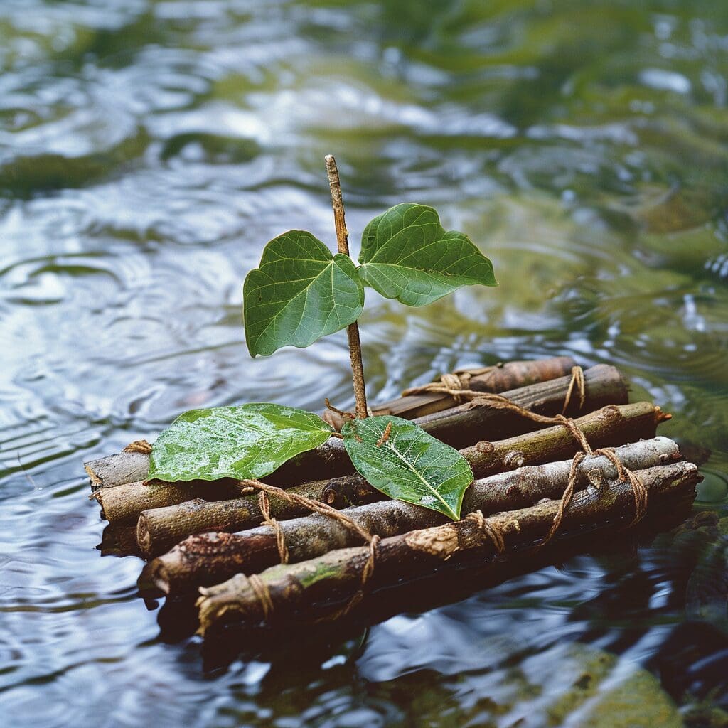 Handmade mini raft