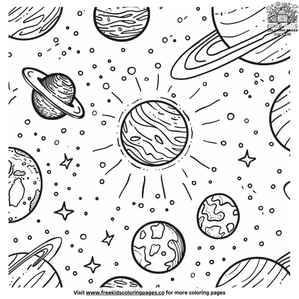 Solar system coloring pages