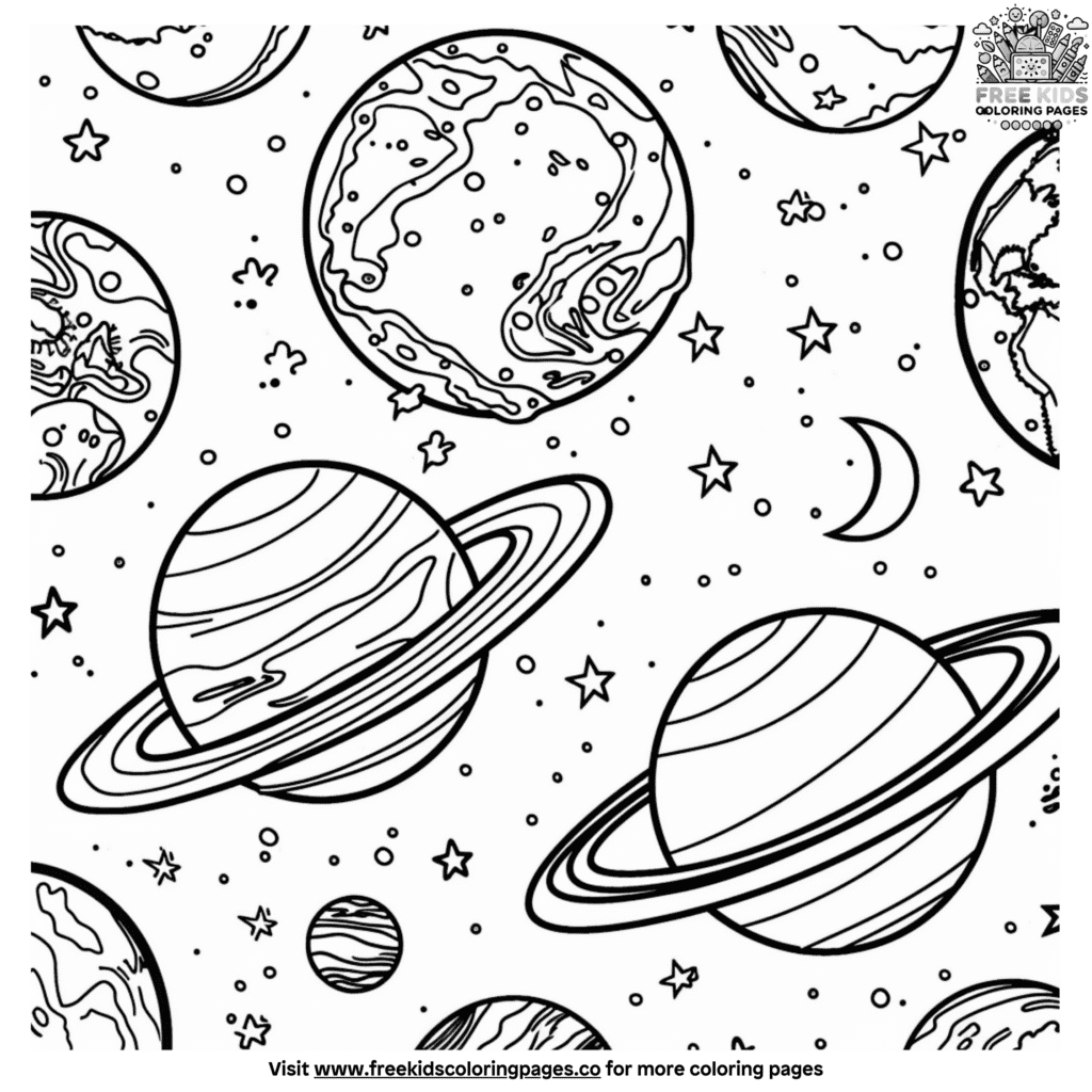 Solar system coloring pages