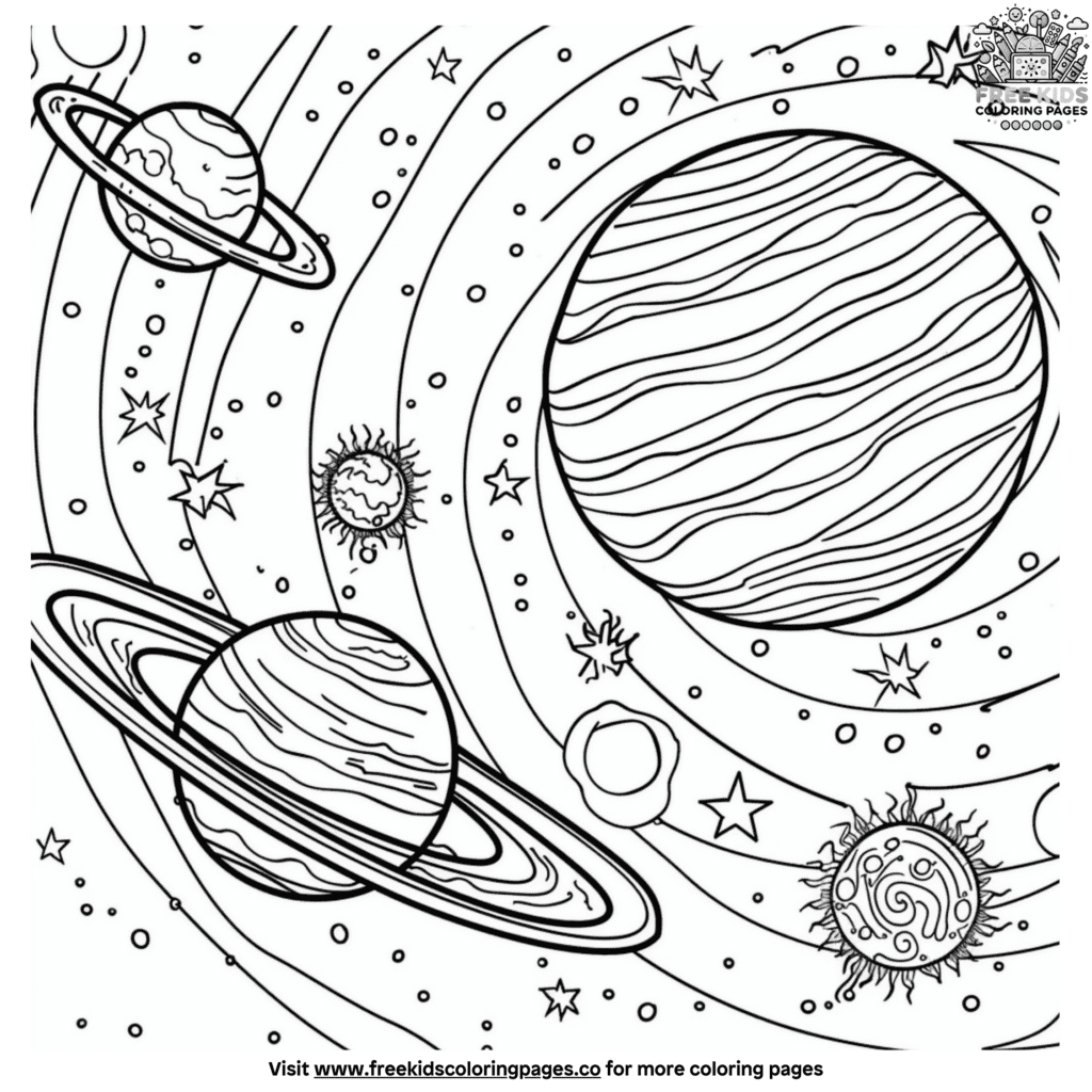 Solar system coloring pages