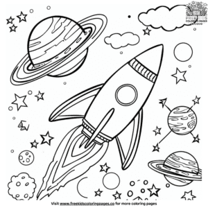 Solar system space coloring pages