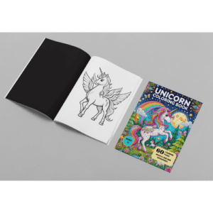 a coloring book and a unicorn